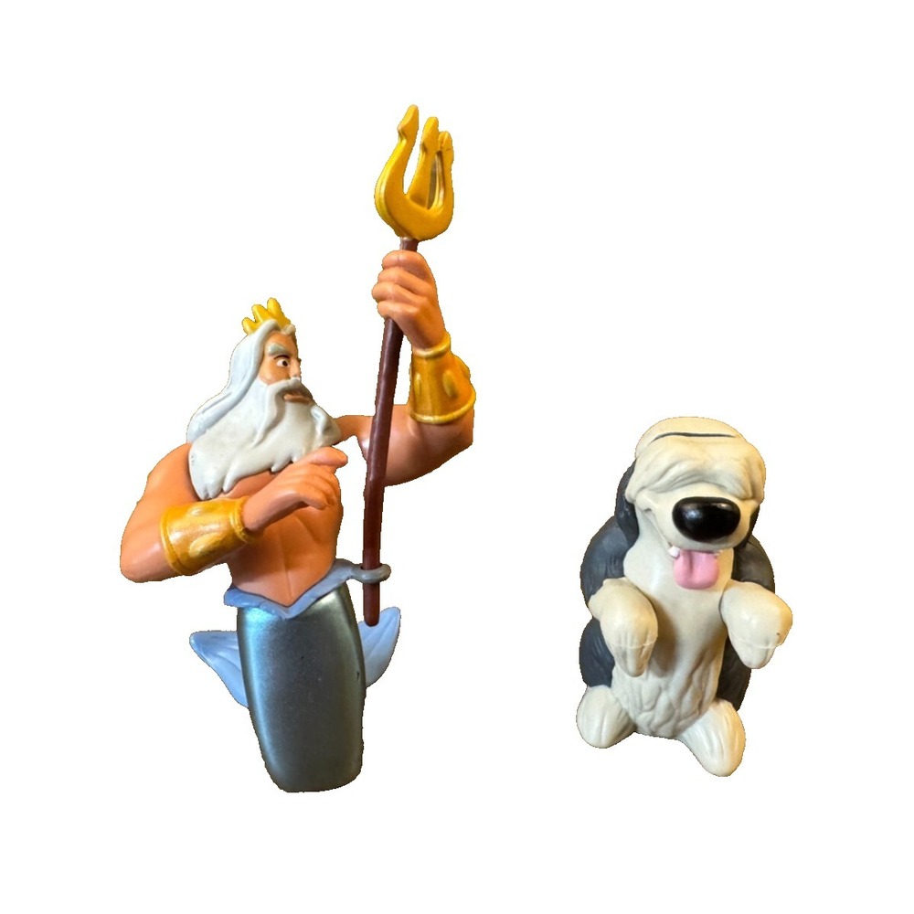 Disney The Little‎ Mermaid Eric Dog Max King Triton Cake Toppers Figures Toy Lot